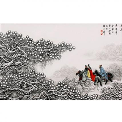 【中藝堂】张松茂 瓷板画《三顾茅庐》