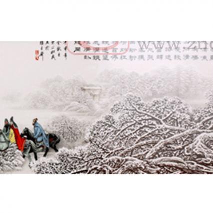 【中藝堂】张松茂 瓷板画《三顾茅庐》