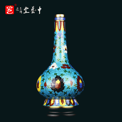 【中藝堂】张同禄 景泰蓝《故宫六珍·直颈瓶》纪念故宫建院90周年
