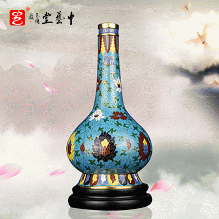 【中藝堂】张同禄 景泰蓝《故宫六珍·直颈瓶》纪念故宫建院90周年