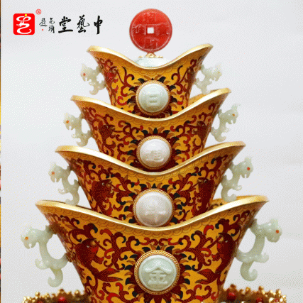 【中藝堂】中国工艺美术大师 刘永森 景泰蓝工艺与嵌各类宝玉石跨界结合 经典作品 《神鹿聚宝》