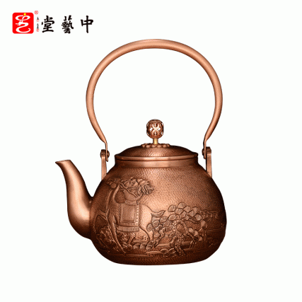 【中藝堂】孟德仁 铜壶《鹤鹿同春》