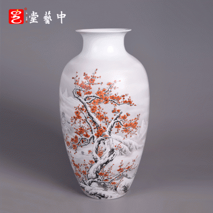 《天下祥瑞》对瓶  雪景大王 凌宗正 陶瓷艺术雪景珍藏瓷