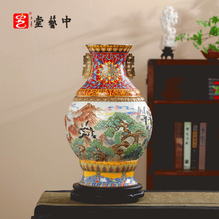 盛景江山百年尊 景泰蓝与瓷雕技艺结合的经典作品