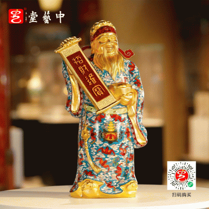 《富贵寿考》财神尊 张旭杨之新两位老师双工艺结合之作
