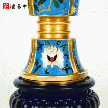 霍铁辉大师非遗景泰蓝《出戟花卉纹花觚》