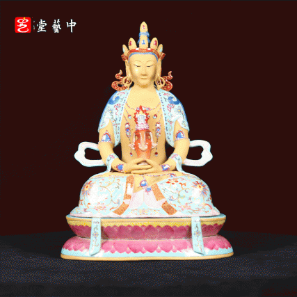 洛阳博物馆藏珍复刻·粉彩描金无量寿佛坐像 | 王辉再造乾隆珐琅彩绝技 | 分段烧造，精工璀璨