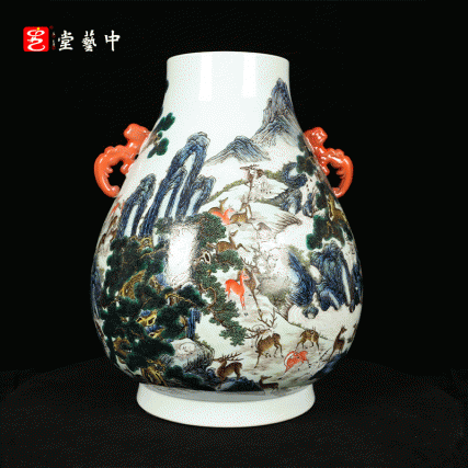 粉彩百鹿尊 | 王辉再造宫廷经典陈设重器 | 百鹿齐聚，福禄绵长，器宇恢弘