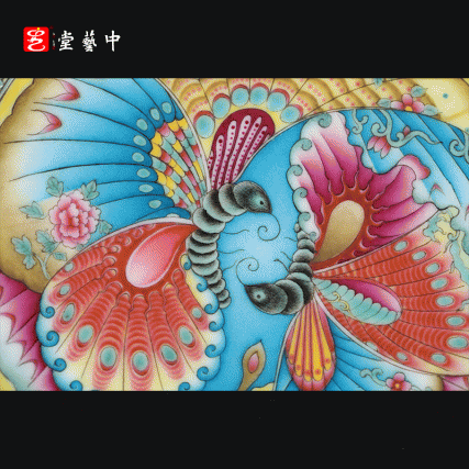 洋彩双碟盘 | 王辉大师珐琅彩雅作，蝶舞翩跹，缠枝曼妙 | 彩绘明艳，盘上生趣