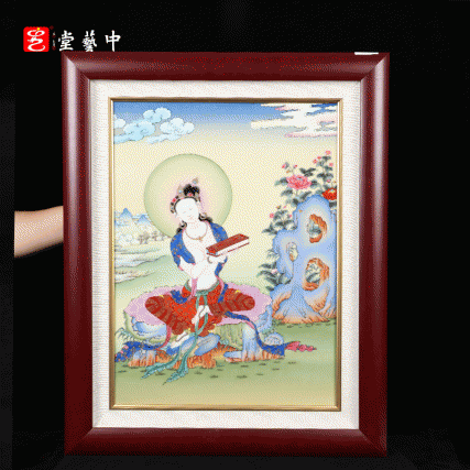 珐琅彩文殊菩萨瓷板画 | 王辉再造佛教艺术珍品，法相庄严，智慧圆融 | 珐琅重彩，见即吉祥