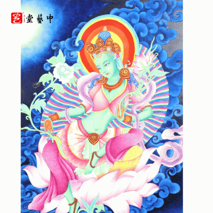 珐琅彩绿度母瓷板画 | 王辉再造藏传佛教艺术珍品，救度母慈悲，智慧如海 | 珐琅重彩，佛境庄严，见即加持