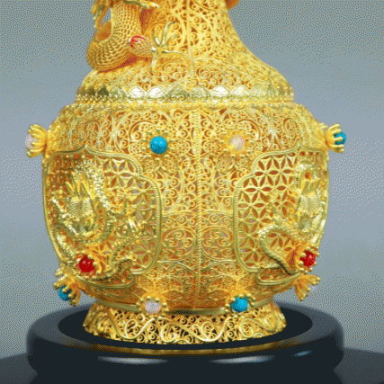 花丝镶嵌・国宝五龙祥瑞尊