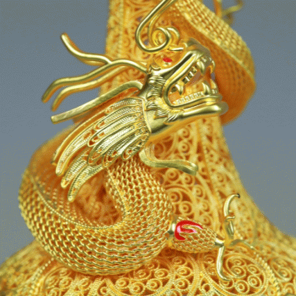 花丝镶嵌・国宝五龙祥瑞尊